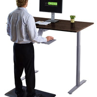 Gray and Black 45" Bamboo Dual Motor Electric Office Adjustable Computer Desk