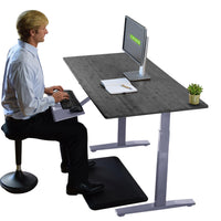 Gray and Black 45" Bamboo Dual Motor Electric Office Adjustable Computer Desk