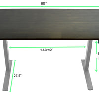 Gray and Black 52" Bamboo Dual Motor Electric Office Adjustable Computer Desk