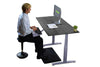 Gray and Black 52" Bamboo Dual Motor Electric Office Adjustable Computer Desk