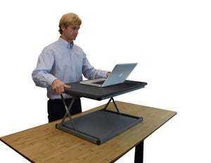 Small Black Adjustable Standing Desk Converter