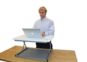 Small Silver Adjustable Standing Desk Converter