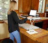 Small Silver Adjustable Standing Desk Converter