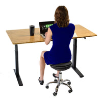 Black and Chrome Active Sitting Rolling Balance Desk Chair