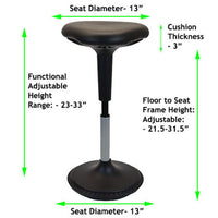 Black Tall Triangle Seat Swivel Active Balance Chair