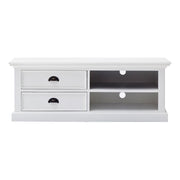 47" Classic White Entertainment Unit with Two Drawers