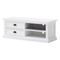 47" Classic White Entertainment Unit with Two Drawers
