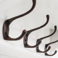 Classic White Wood Wide Eight Hook Coat Rack