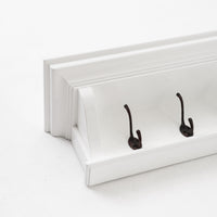 Classic White Wood Wide Eight Hook Coat Rack