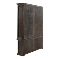 Black Wash Double Bookshelf Hutch