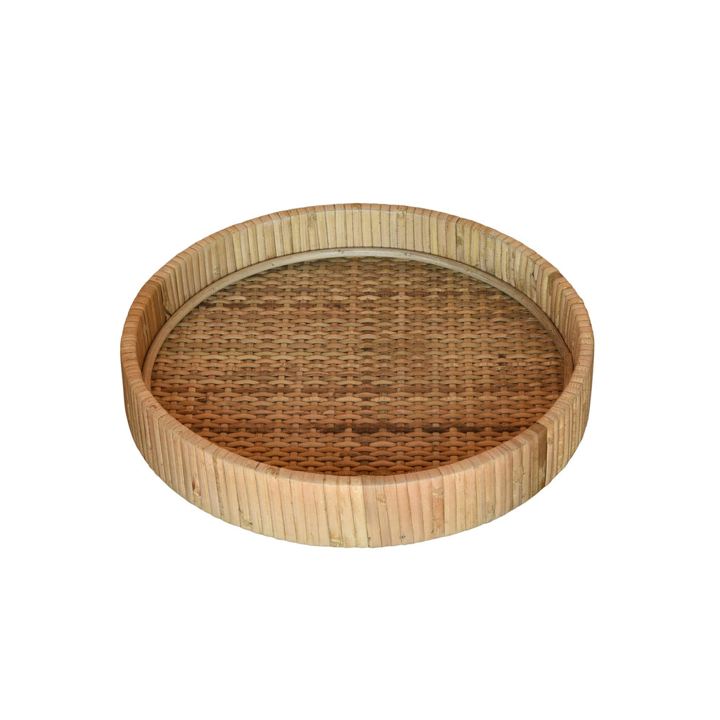 Petite Braided Bamboo Round Tray