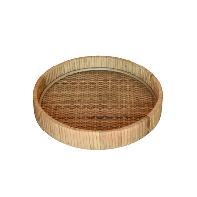 Petite Braided Bamboo Round Tray