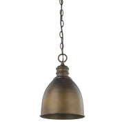 Colby 1-Light Oil-Rubbed Bronze Pendant With Raw Brass Interior Shade
