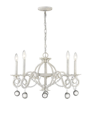 Callie 5-Light Country White Chandelier