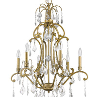 Claire 6-Light Antique Gold Chandelier With Crystal Accents