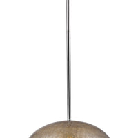Brielle 1-Light Polished Nickel Pendant With Textured Glass Shade