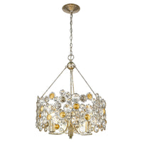 Vitozzi 3-Light Antique Silver Leaf Chandelier