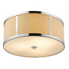 Butler 3-Light Polished Chrome Pendant With Coarse Cream Linen Shade And Opal Acrylic Diffuser