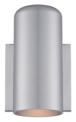 1-Light Brushed Silver Cylinder Wall Sconce