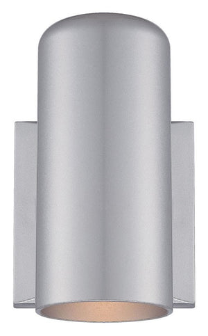 1-Light Brushed Silver Cylinder Wall Sconce