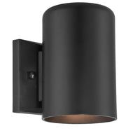 1-Light Matte Black Cylinder Wall Sconce