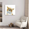 30" x 30" Watercolor Cutie Bow Tie Fox Canvas Wall Art