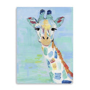 32" x 24" Pastel Patchwork Giraffe Canvas Wall Art