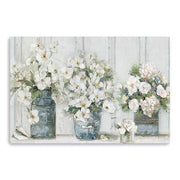 36" x 24" Watercolor Soft Pastel Bouquet Trio Canvas Wall Art