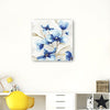 30" x 30" Watercolor Shades of Blue Floral Canvas Wall Art