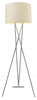 Trition 1-Light Polished Chrome Tripod Floor Lamp With Latte Linen Shade