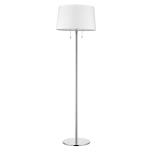 Urban Basic 2-Light Polished Chrome Adjustable Floor Lamp With Off-White Linen Shade