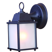 Builder's Choice 1-Light Matte Black Wall Light With Frosted Glass