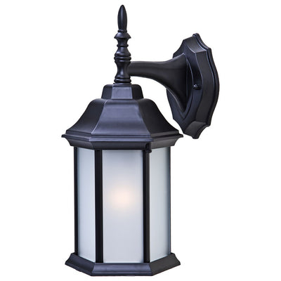 Craftsman 2 1-Light Matte Black Wall Light With Frosted Glass