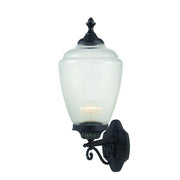 Acorn 1-Light Matte Black Wall Light With Clear Acrylic Globe