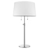 Urban Basic 2-Light Polished Chrome Adjustable Table Lamp With Off-White Linen Shantung Shade