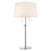 Urban Basic 2-Light Polished Chrome Adjustable Table Lamp With Off-White Linen Shantung Shade