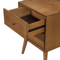 Brown Century Modern Wood 2 Drawer Nightstand