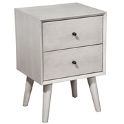 Gray Century Modern Wood 2 Drawer Nightstand