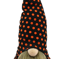 Spooky Orange and Black Halloween Gnome