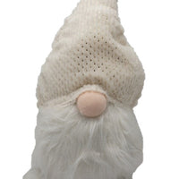 Creamy White Fuzzy Fabric Gnome
