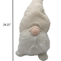 Creamy White Fuzzy Fabric Gnome