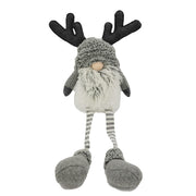Grey and White Sitting Gnome with Antlers