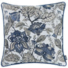 Blue and Gray Floral Vines Decorative Throw Pillow