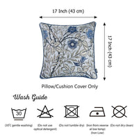 Blue and Gray Leaves Decorative Throw Pillow