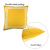 Yellow and White Greek Key Bordered Throw Pillow