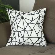 White and Black Geometric Tangle Throw Pillow