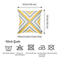 Yellow and Gray Triangle Geometric Throw Pillow