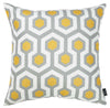 Yellow and Gray Geometric Circuit Throw Pillow