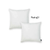 Set of 2 White Modern Square Throw Pillows