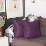 Set of 2 Purple Modern Square Throw Pillows
